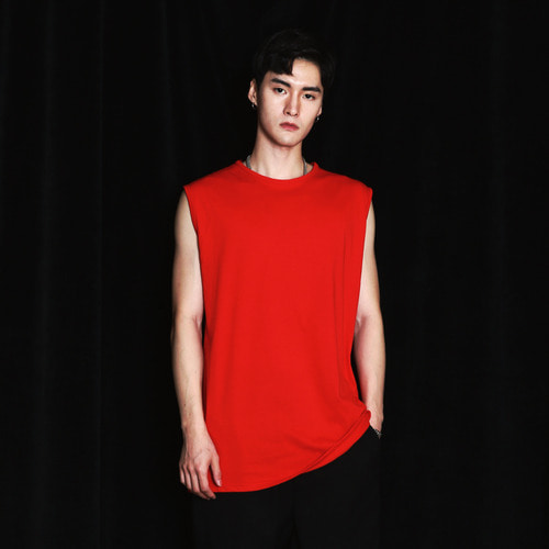 OS-005 OVER FIT SLEEVELESS RED